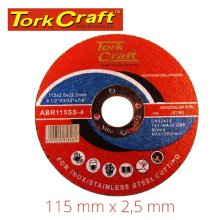 Tork Craft Cutting Disc Stainless Steel 115 X 2.5 X 22.22mm