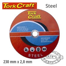 Tork Craft Cutting Disc Steel And Ss 230 X 2.0 X 22.22mm Tork Craft Cutting Disc Steel And Ss 230 X 2.0 X 22.22mm