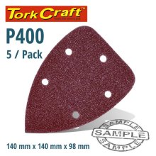 Tork Craft Sanding Triangle Vel Sheet 400 Grit 140 X 140 X 98mm 5/Pack With Holes Tork Craft Sanding Triangle Vel Sheet 400 Grit 140 X 140 X 98mm 5/Pack With Holes