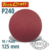 Tork Craft Sanding Disc Velcro 125mm No Hole 240 Grit 10/Pack Tork Craft Sanding Disc Velcro 125mm No Hole 240 Grit 10/Pack