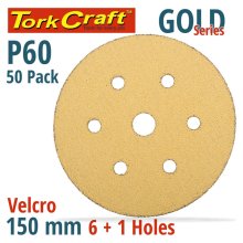 Tork Craft Gold Velcro Disc (50 Pieces) 60 Grit 150mm X 6+1 Holes Tork Craft Gold Velcro Disc (50 Pieces) 60 Grit 150mm X 6+1 Holes