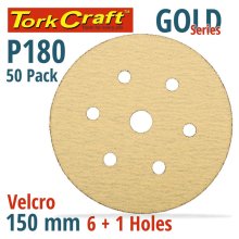 Tork Craft Gold Velcro Disc (50 Pieces) 180 Grit 150mm X 6+1 Holes Tork Craft Gold Velcro Disc (50 Pieces) 180 Grit 150mm X 6+1 Holes