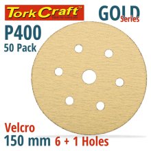 Tork Craft Gold Velcro Disc (50 Pieces) 400 Grit 150mm X 6+1 Holes Tork Craft Gold Velcro Disc (50 Pieces) 400 Grit 150mm X 6+1 Holes