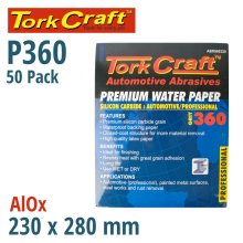Tork Craft Premium Waterproof Paper 360 Grit 230 X 28 (50 Piece) Automotive Tork Craft Premium Waterproof Paper 360 Grit 230 X 28 (50 Piece) Automotive