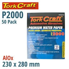 Tork Craft Premium Waterproof Paper 2000 Grit 230 X 280 (50 Piece) Automotive Tork Craft Premium Waterproof Paper 2000 Grit 230 X 280 (50 Piece) Automotive