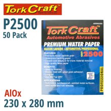 Tork Craft Premium Waterproof Paper 2500 Grit 230 X 280 (50 Piece) Automotive Tork Craft Premium Waterproof Paper 2500 Grit 230 X 280 (50 Piece) Automotive