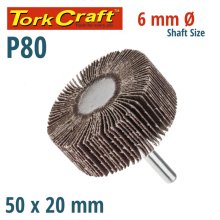 Tork Craft Flap Wheel 50 X 20 X 6mm Shaft 80 Grit Per Each (30 Per Box) Tork Craft Flap Wheel 50 X 20 X 6mm Shaft 80 Grit Per Each (30 Per Box)