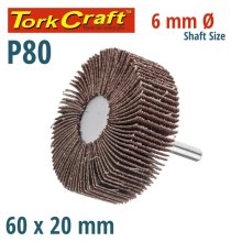 Tork Craft Flap Wheel 60 X 20 X 6mm Shaft 80 Grit Per Each (20 Per Box) Tork Craft Flap Wheel 60 X 20 X 6mm Shaft 80 Grit Per Each (20 Per Box)