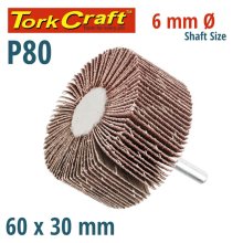 Tork Craft Flap Wheel 60 X 30 X 6mm Shaft 80 Grit Per Each (14 Per Box) Tork Craft Flap Wheel 60 X 30 X 6mm Shaft 80 Grit Per Each (14 Per Box)