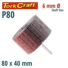 Tork Craft Flap Wheel 80 X 40 X 6mm Shaft 80 Grit Per Each (6 Per Box) Tork Craft Flap Wheel 80 X 40 X 6mm Shaft 80 Grit Per Each (6 Per Box)