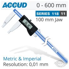 Accud Digital Caliper Jaw Length 100mm 0-600mm/0-24" Accud Digital Caliper Jaw Length 100mm 0-600mm/0-24"