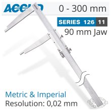Accud Vernier Caliper Jaw Length 90mm 0-300mm/0-12" Accud Vernier Caliper Jaw Length 90mm 0-300mm/0-12"