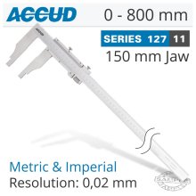 Accud Vernier Caliper Jaw Length 150mm 0-800mm/0-32" Accud Vernier Caliper Jaw Length 150mm 0-800mm/0-32"