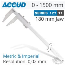 Accud Vernier Caliper Jaw Length 200mm 0-1500mm/0-60" Accud Vernier Caliper Jaw Length 200mm 0-1500mm/0-60"
