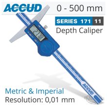 Accud Digital Depth Gauge 0-500mm/0-20" Accud Digital Depth Gauge 0-500mm/0-20"