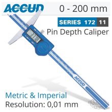 Accud Digital Point Depth Gauge 0-200mm/0-8" Accud Digital Point Depth Gauge 0-200mm/0-8"