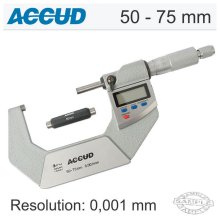 Accud Accud Digital Outside Micrometer,Ip65, 50-75mm (0.001mm) With Calibrai Accud Accud Digital Outside Micrometer,Ip65, 50-75mm (0.001mm) With Calibrai