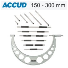 Accud Outside Micrometer With Interchangeable Anvils 150-300mm Accud Outside Micrometer With Interchangeable Anvils 150-300mm