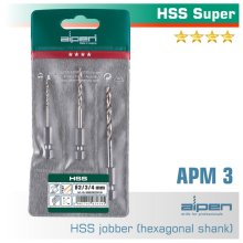 Alpen Drill Bit Set 3 Piece Hex Shank Super 2-3-4mm Alpen Drill Bit Set 3 Piece Hex Shank Super 2-3-4mm