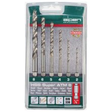 Alpen Hex Shank HSS Super Set 6 Piece 2 3 4 5 6 8mm Alpen Hex Shank HSS Super Set 6 Piece 2 3 4 5 6 8mm