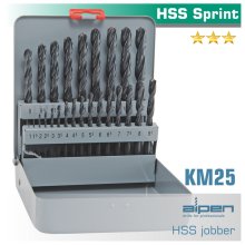Alpen HSS Sprint Drill Bit Set 25 Piece 1-13mm X 0.5 In Metal Case Alpen HSS Sprint Drill Bit Set 25 Piece 1-13mm X 0.5 In Metal Case