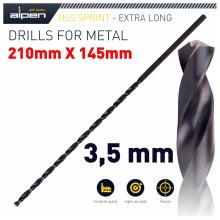 Alpen HSS Drill Bit 3.5mm 210 X 145 Extra Long