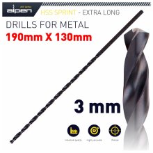 Alpen HSS Drill Bit 3mm 190 X 130 Extra Long