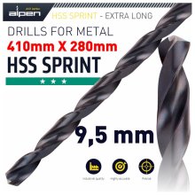Alpen HSS Drill Bit 9.5mm 410x280mm Extra Long Alpen HSS Drill Bit 9.5mm 410x280mm Extra Long