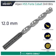 Alpen HSS Forte Cobalt Drill Bit 12mm Alpen HSS Forte Cobalt Drill Bit 12mm