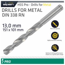 Alpen Pro HSS 13mm Drill Din 338 Rn 135 Split Point Plastic Wallet Alpen Pro HSS 13mm Drill Din 338 Rn 135 Split Point Plastic Wallet