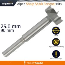 Alpen Forstner Drill Bit Sharp Shark 25Mm