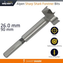 Alpen Forstner Drill Bit Sharp Shark 26Mm