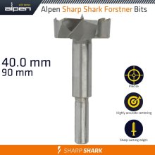 Alpen Forstner Drill Bit Sharp Shark 40Mm Alpen Forstner Drill Bit Sharp Shark 40Mm