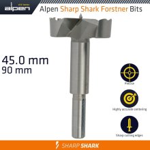 Alpen Forstner Drill Bit Sharp Shark 45Mm Alpen Forstner Drill Bit Sharp Shark 45Mm
