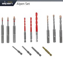 Alpen Drill-Screwset Kit 13 13 Pcs C Prot,Multi 6-Kant,Sds-Plus F4 ,4 Bits Alpen Drill-Screwset Kit 13 13 Pcs C Prot,Multi 6-Kant,Sds-Plus F4 ,4 Bits