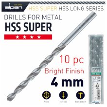 Alpen HSS Drill Bit Long 4 X 119mm Bulk Alpen HSS Drill Bit Long 4 X 119mm Bulk