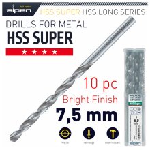 Alpen HSS Drill Bit Long 7.5 X 156mm Bulk Alpen HSS Drill Bit Long 7.5 X 156mm Bulk