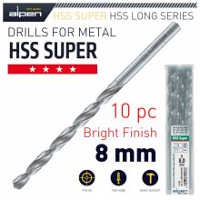 Alpen HSS Drill Bit Long 8 X 165mm Bulk Alpen HSS Drill Bit Long 8 X 165mm Bulk