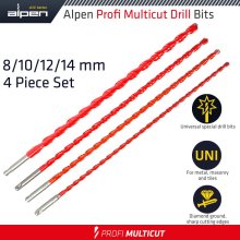 Alpen Cassette Profi Multicut 4-Pcs. 8.0I 10.0I 12.0I 14.0X 450 With Hammer-