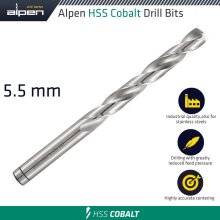 Alpen Hss Cobalt Bulk Din 338 Rn, 5.5 Alpen Hss Cobalt Bulk Din 338 Rn, 5.5