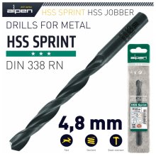 Alpen HSS Sprint Drill Bit 4.8mm 1/Pack (615048) Alpen HSS Sprint Drill Bit 4.8mm 1/Pack (615048)