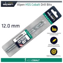 Alpen HSS Cobalt Drill Bit 12mm Alpen HSS Cobalt Drill Bit 12mm