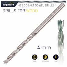 Alpen HSS Cobalt Wood Drill Bit 4mm Alpen HSS Cobalt Wood Drill Bit 4mm