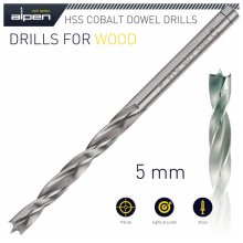 Alpen HSS Cobalt Wood Drill Bit 5mm Alpen HSS Cobalt Wood Drill Bit 5mm