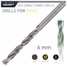 Alpen HSS Cobalt Wood Drill Bit 6mm Alpen HSS Cobalt Wood Drill Bit 6mm