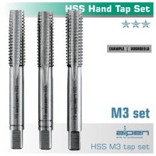 Alpen Hand Tap Set In Pouch M3 HSS 0.5mm Pitch Alpen Hand Tap Set In Pouch M3 HSS 0.5mm Pitch