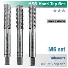 Alpen Hand Tap Set In Pouch M6 HSS 1.0mm Pitch Alpen Hand Tap Set In Pouch M6 HSS 1.0mm Pitch
