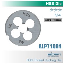 Alpen Die 4mm Round 25x9mm In Pouch HSS 0.7mm Pitch Alpen Die 4mm Round 25x9mm In Pouch HSS 0.7mm Pitch