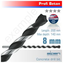 Alpen Concrete Profi Drill Bit 8.0 X 200mm Alpen Concrete Profi Drill Bit 8.0 X 200mm