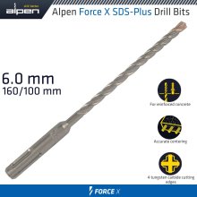 Alpen Force X 6.0 X 160/100 Sds-Plus Drill Bit X4 Cutting Edges - Bulk Alpen Force X 6.0 X 160/100 Sds-Plus Drill Bit X4 Cutting Edges - Bulk
